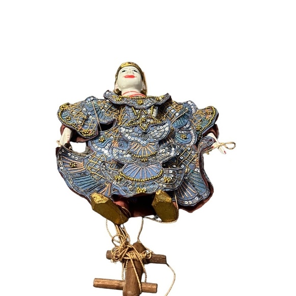 Wood Burmese Puppet Marionette Hand Carved Doll Collectible - Picture 4 of 7